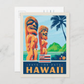 Save the date | Hawaii Uitnodiging Briefkaart (Voorkant / Achterkant)