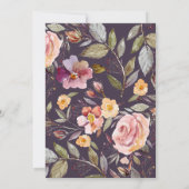 Save the date. Herfst Bloemen Plum Bruiloft Kaart (Achterkant)