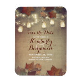 Save the Date Herfst Mason Jar Lights Rustic Magneet (Verticaal)