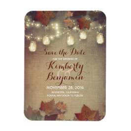 Save the Date Herfst Mason Jar Lights Rustic Magneet