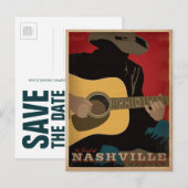Save the date | Het geluid van Nashville Aankondigingskaart (Voorkant / Achterkant)