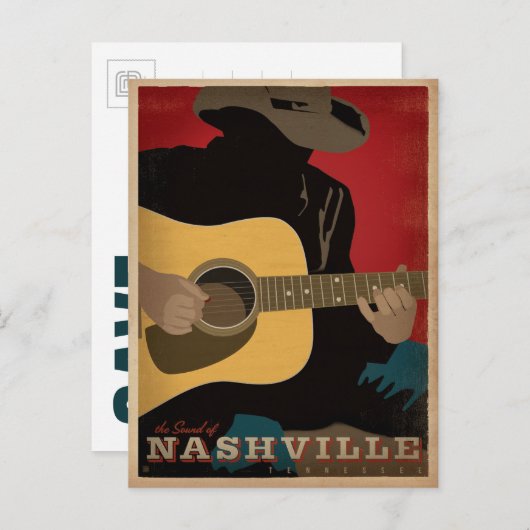 Save the date | Het geluid van Nashville Aankondigingskaart (Voorkant / Achterkant)