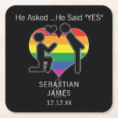 Save The Date Homoseksueel Hij Heeft Ja Gezegd Gep Kartonnen Onderzetters (Voorkant)