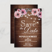 Save the Date - Hout, Duiven, Licht, Bloem (Voorkant / Achterkant)