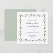 Save the Date Hummingbird Card (Voorkant / Achterkant)