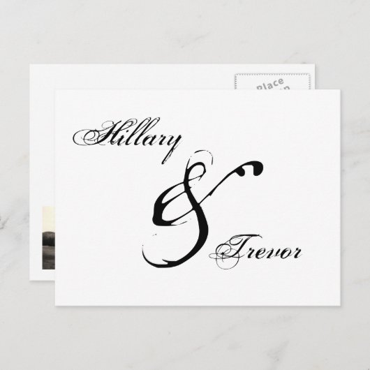 Save the date. Huwelijk Dank u Aankondigingskaart (Voorkant / Achterkant)