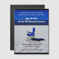 Save the Date Huwelijksbelofte Vernieuwing Blauwe