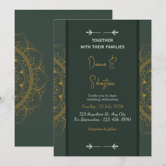 Save the date | Huwelijksuitnodiging Kaart (Voorkant / Achterkant)