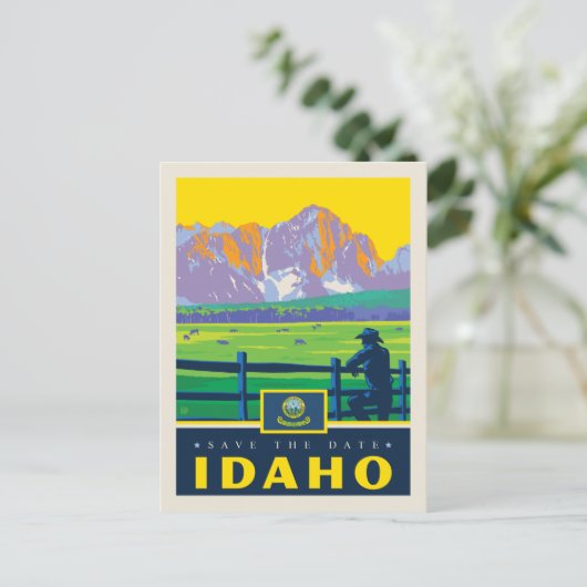 Save the date | Idaho Uitnodiging Briefkaart (Staand voorkant)