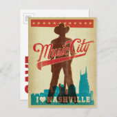 Save the date | Ik hou van Nashville Aankondigingskaart (Voorkant / Achterkant)