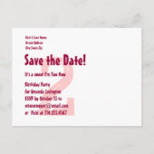 Save the Date I'm Two Birthday Party V09A WIJN ROO Aankondigingskaart (Achterkant)