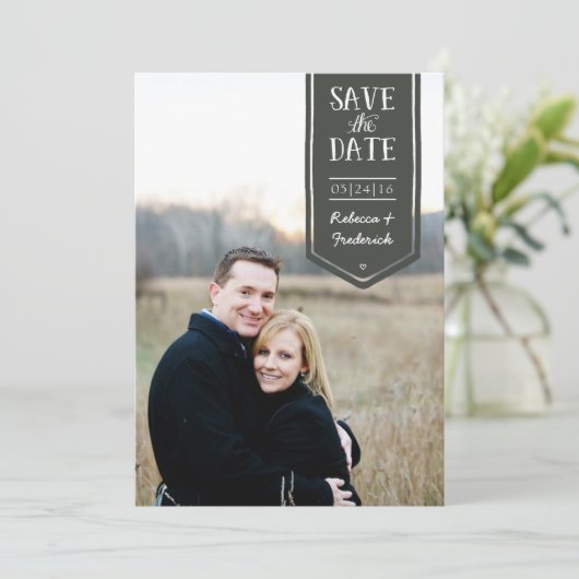 Save the Date in handgetekende stijl, aangepaste f (Staand voorkant)