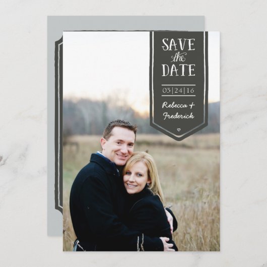 Save the Date in handgetekende stijl, aangepaste f (Voorkant / Achterkant)