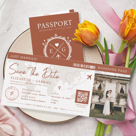 Save The Date Instapass Terracotta Reizen Kaart