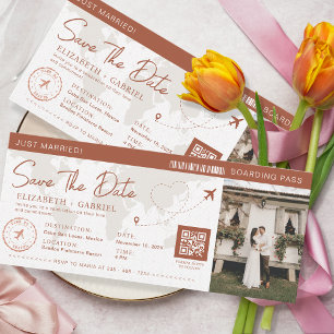 Save The Date Instapass Terracotta Reizen Kaart