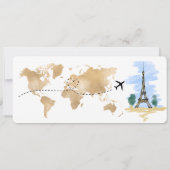 Save the Date Instapassagiebiljet Huwelijk Parijs Kaart (Achterkant)