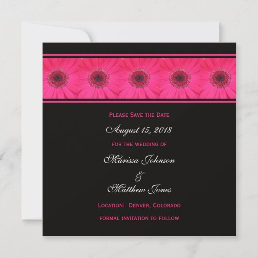 Save the Date Invitation beroemd gemaakt door Pink (Voorkant)