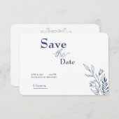 Save the Date Invitation – Elegant Floral Design Kaart (Voorkant / Achterkant)