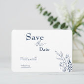 Save the Date Invitation – Elegant Floral Design Kaart (Staand voorkant)