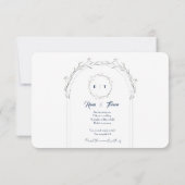 Save the Date Invitation – Elegant Floral Design Kaart (Achterkant)