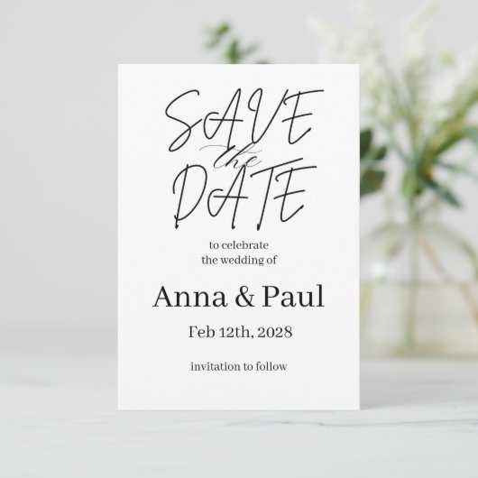 SAVE THE DATE Invitation Kaart (Staand voorkant)