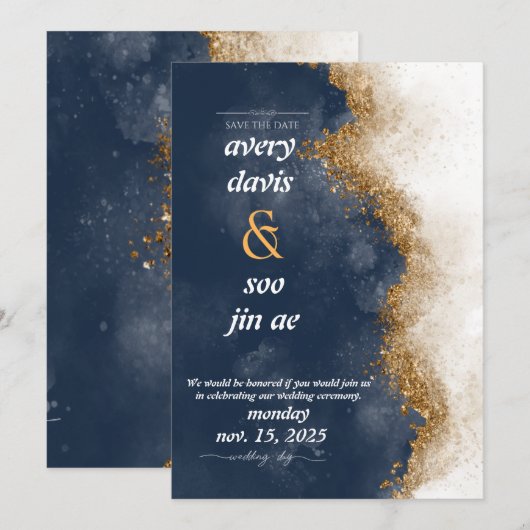 save the date invitations kaart (Voorkant / Achterkant)