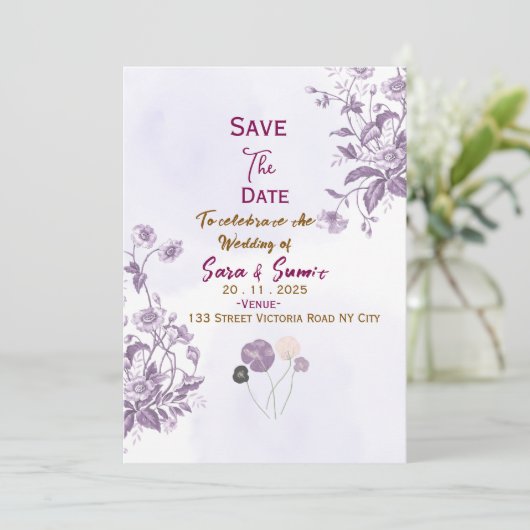 Save the Date Invitations  Kaart (Staand voorkant)