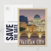 Save the date | Italië, Rome - Vaticaanstad Aankondigingskaart (Voorkant / Achterkant)