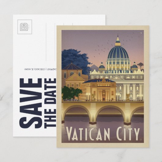 Save the date | Italië, Rome - Vaticaanstad Aankondigingskaart (Voorkant / Achterkant)