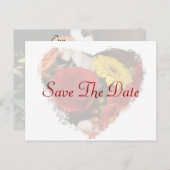 "Save the Date" Jagged Edge Hart Boeket Sjabloon Briefkaart (Voorkant / Achterkant)