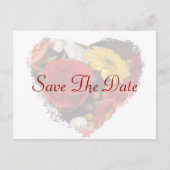 "Save the Date" Jagged Edge Hart Boeket Sjabloon Briefkaart (Voorkant)