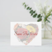 "Save the Date" Jagged Edge Hart Boeket Sjabloon Briefkaart (Staand voorkant)