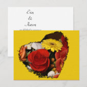 "Save the Date" Jagged Edge Hartboeket Briefkaart (Voorkant / Achterkant)