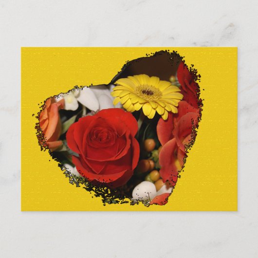 "Save the Date" Jagged Edge Hartboeket Briefkaart (Voorkant)