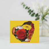 "Save the Date" Jagged Edge Hartboeket Briefkaart (Staand voorkant)