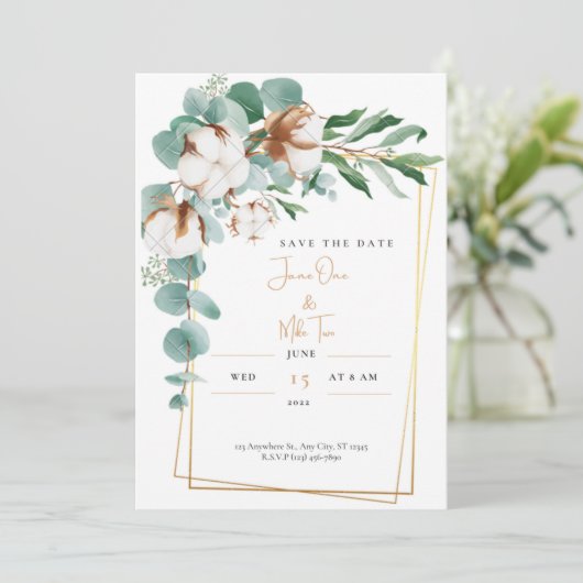 Save the date kaart (Staand voorkant)