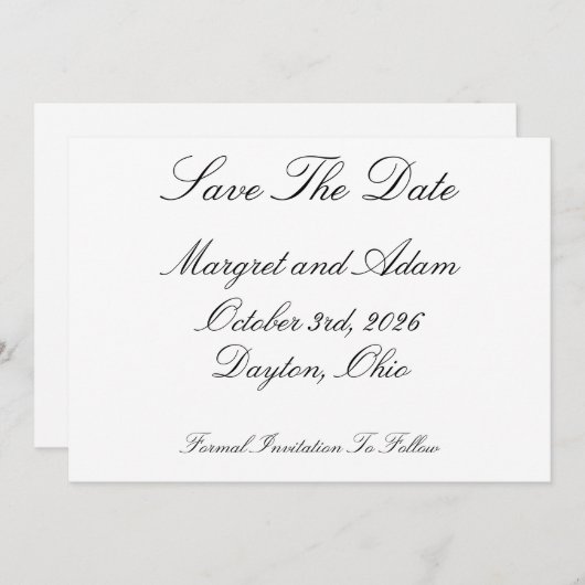 Save The Date Kaart (Voorkant / Achterkant)