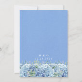 Save the Date Kaart Blauwe Hortensia's Bloem Bruil (Achterkant)
