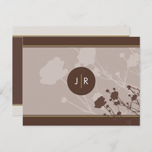 SAVE THE DATE KAART :: bloemensilhouettenlandschap (Voorkant / Achterkant)