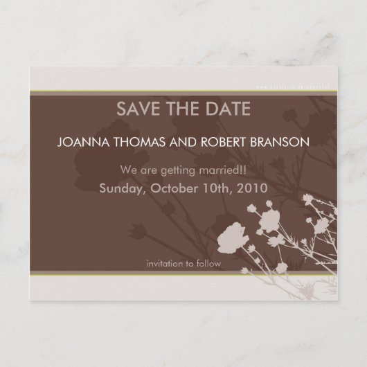 SAVE THE DATE KAART :: bloemensilhouettenlandschap (Achterkant)