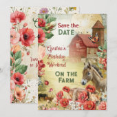 Save the Date Kaart Boerderij Thema (Voorkant / Achterkant)