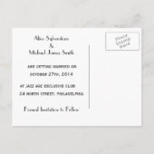 SAVE THE DATE kaart jazz leeftijd bruiloft uitnodi (Achterkant)