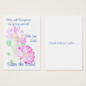 'Save the Date' Kaart, Romantisch Roze Rozen Visitekaartje (Voorkant /achterkant)