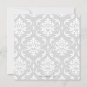 Save the Date Kaarten Zwarte Damask Monogram Namen (Achterkant)