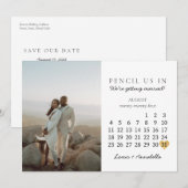 Save the Date Kalender Augustus 2024 Maand Ansicht Kaart (Voorkant / Achterkant)