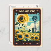 Save the date | Kansas Invitation Briefkaart (Voorkant / Achterkant)