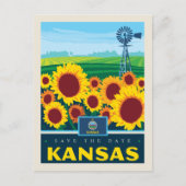 Save the date | Kansas Uitnodiging Briefkaart (Voorkant)