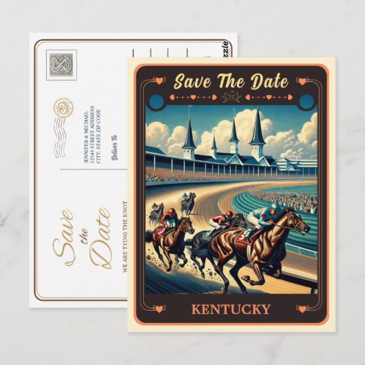 Save the date | Kentucky Invitation Briefkaart (Voorkant / Achterkant)
