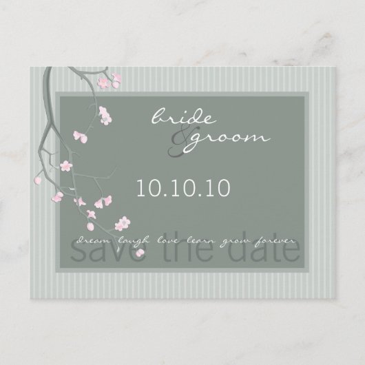 SAVE THE DATE:: kersenbloesem Briefkaart (Voorkant)