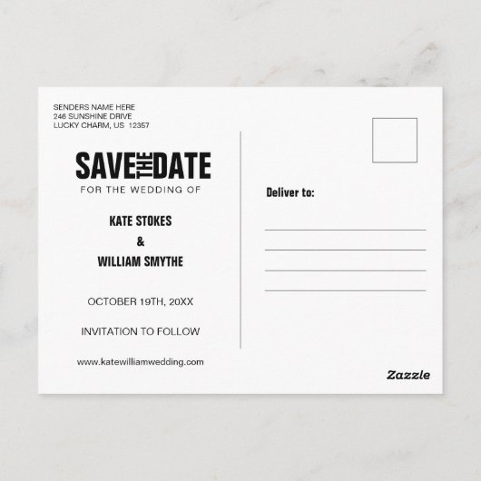 Save the Date Kindertijd Foto's Boho  Hout Briefkaart (Achterkant)